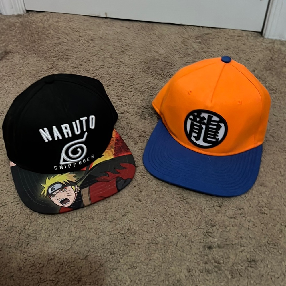 Unisex Naruto and Dragon Ball Caps Set of Two